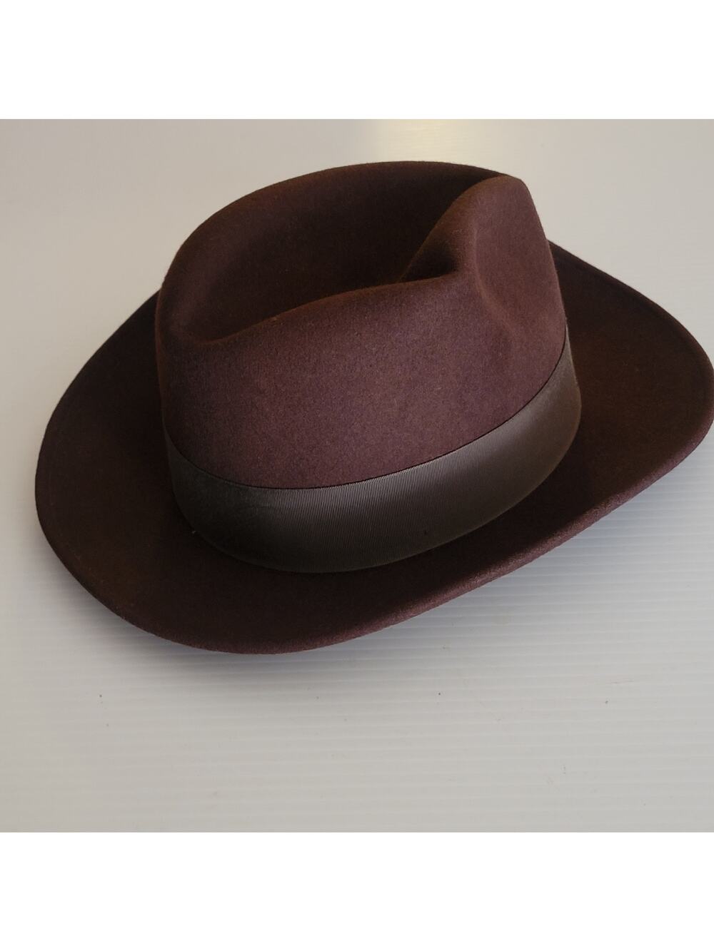 Vintage Capas Design 100% Wool Untouchable Fedora Hat Brown Size Medium